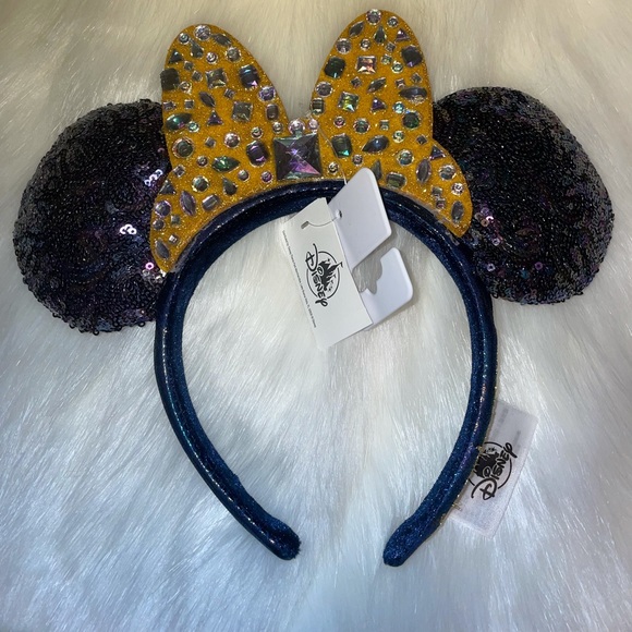 NWT Disney Earidescent Mickey Mouse Ears Gem Walt 50th 50 gold black Anniversary - Picture 8 of 16